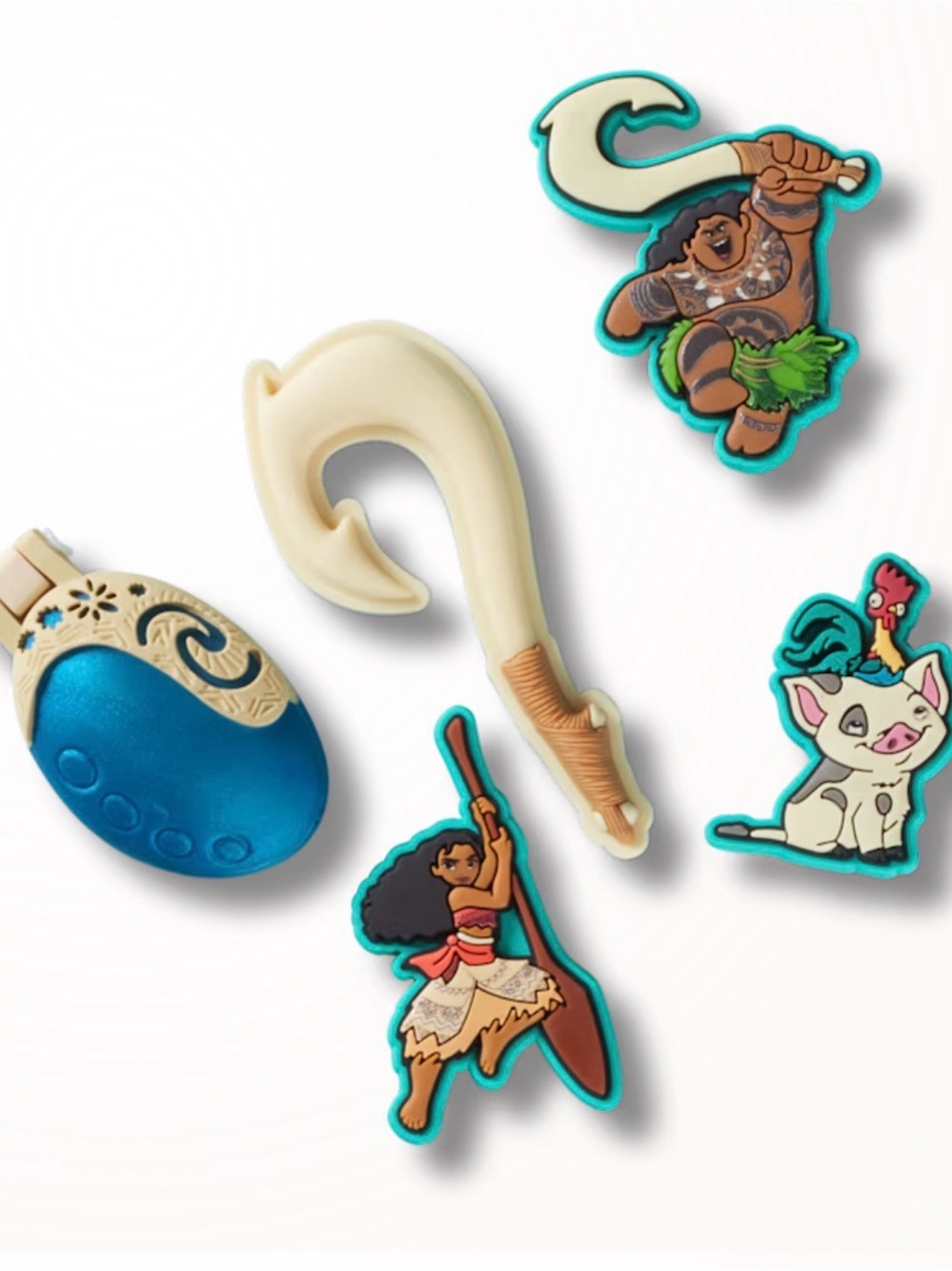 Disney Moana Crocs Jibbitz Charms – Teal, Blue, Cream, Brown